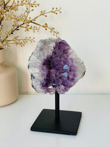 Amethyst High-Grade on Stand Natural Crystal Cluster A328