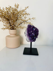 Amethyst High-Grade on Stand Natural Crystal Cluster A329