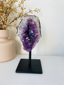 Amethyst High-Grade on Stand Natural Crystal Cluster A332