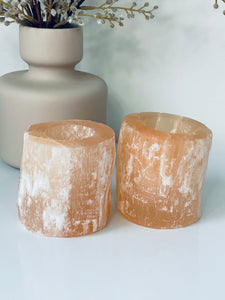 Orange Selenite Tealight Candle Holder SN036 x 1