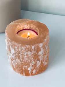 Orange Selenite Tealight Candle Holder SN036 x 1