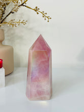 Load image into Gallery viewer, Large Aura Rose Quartz Crystal Tower T990
