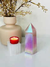 Load image into Gallery viewer, Large Aura Rose Quartz Crystal Tower T990
