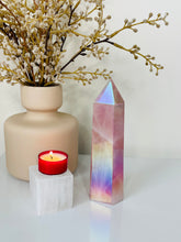 Load image into Gallery viewer, Large Aura Rose Quartz Crystal Tower T991
