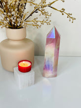 Load image into Gallery viewer, Large Aura Rose Quartz Crystal Tower T991
