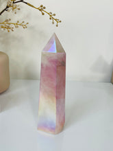 Load image into Gallery viewer, Large Aura Rose Quartz Crystal Tower T992
