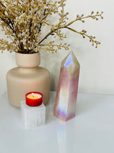 Load image into Gallery viewer, Large Aura Rose Quartz Crystal Tower T992
