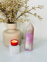 Load image into Gallery viewer, Large Aura Rose Quartz Crystal Tower T992
