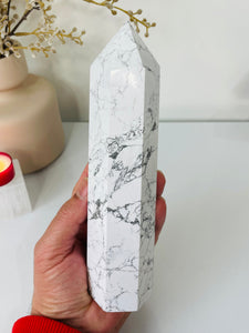 Large Howlite Crystal Tower T997