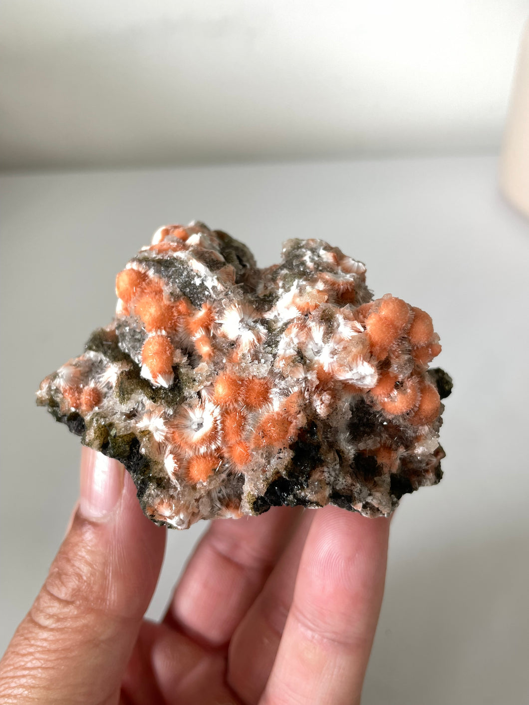 Orange Thomsonite Crystal Cluster Rare AP543a