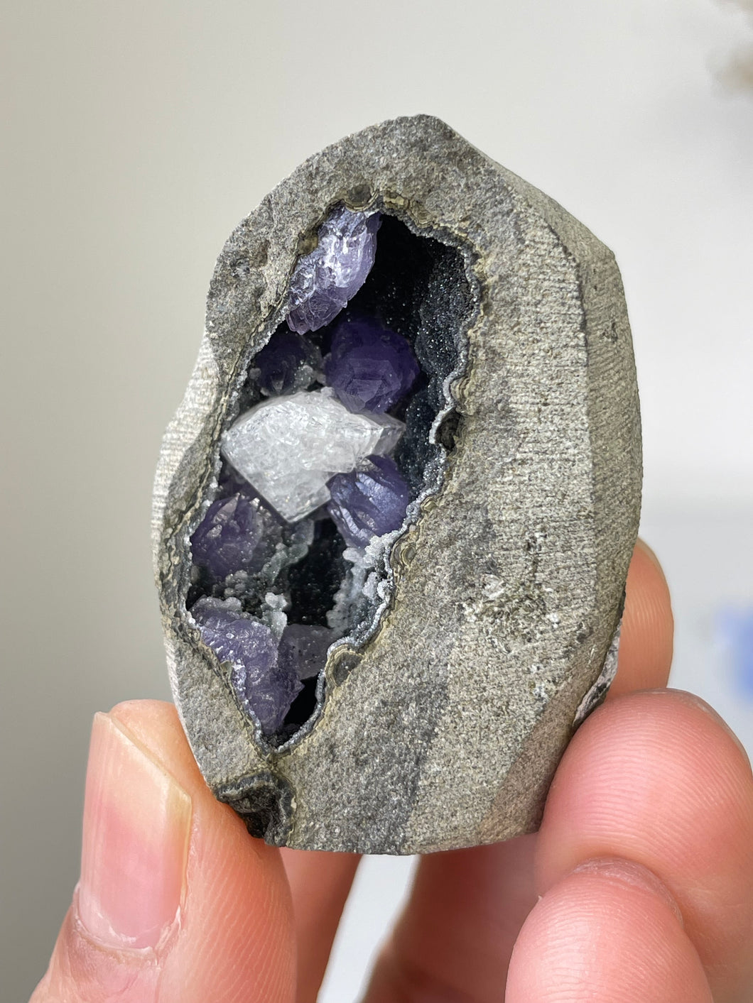 Amethyst Geode Miniature Natural Crystal Rare A420