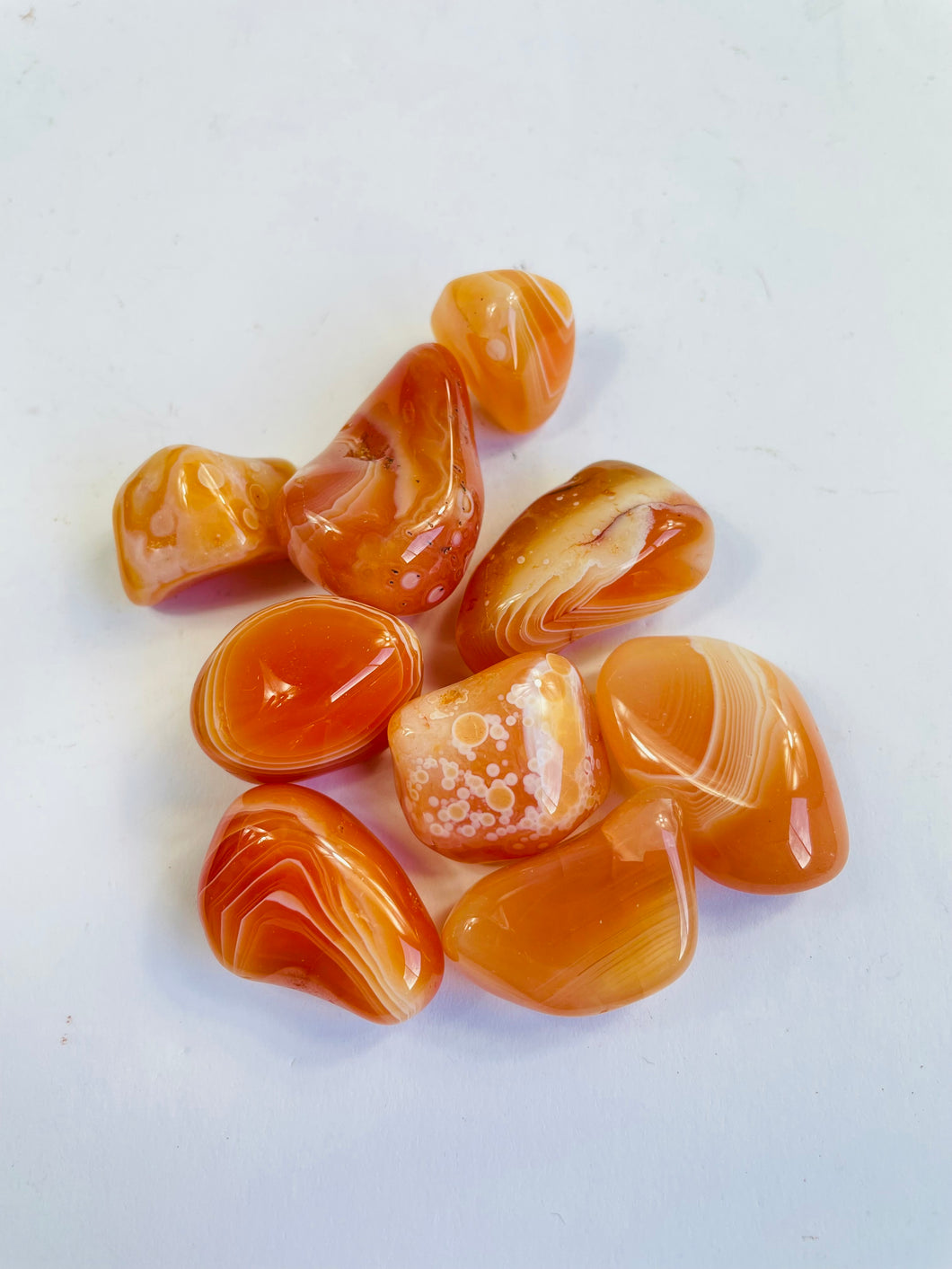 Banded Carnelian tumbled stone crystal/ mineral x 1