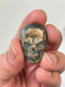 Blue Labradorite Skull Carving LA122