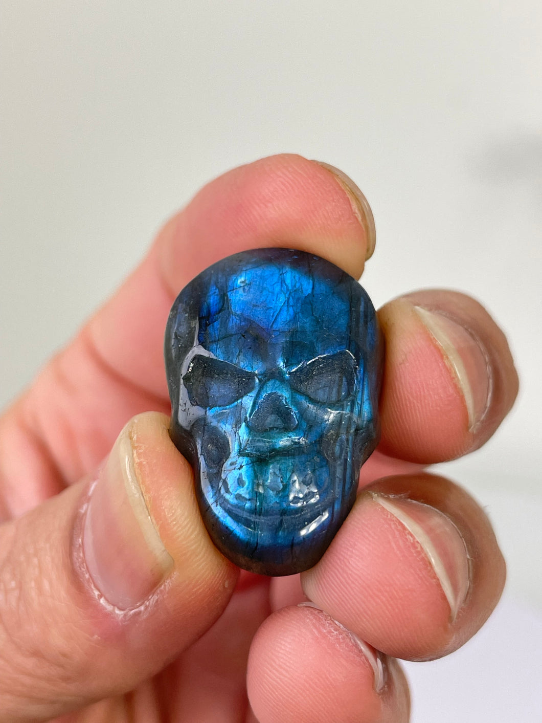 Blue Labradorite Skull Carving LA120