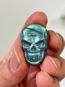 Blue Labradorite Skull Carving LA121