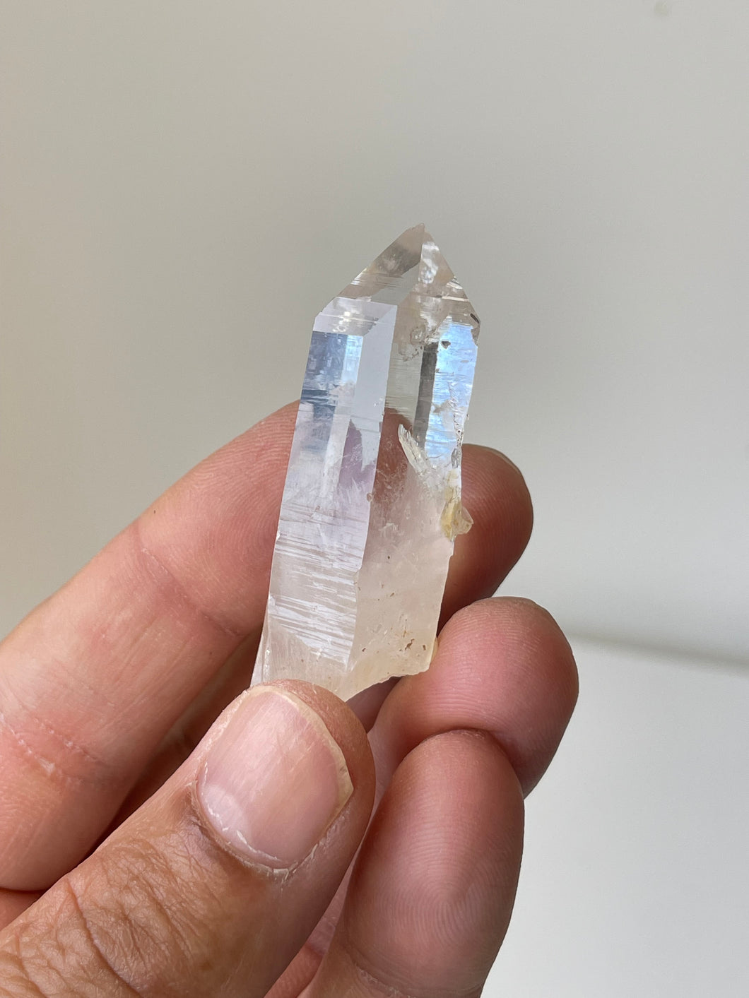 Golden Healer Blue Smoke Lemurian Colombian Quartz Natural Rare Q306a