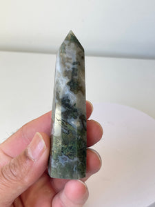 Moss Agate Tower High Grade Crystal T222a