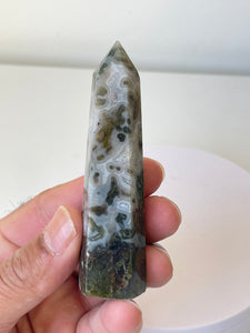 Moss Agate Tower High Grade Crystal T222a