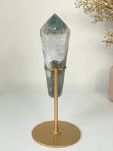 Load image into Gallery viewer, Moss Agate Tower on Stand High Grade Crystal T107a
