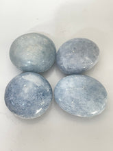 Load image into Gallery viewer, Blue Calcite Palm Stone Natural PS036 x 1
