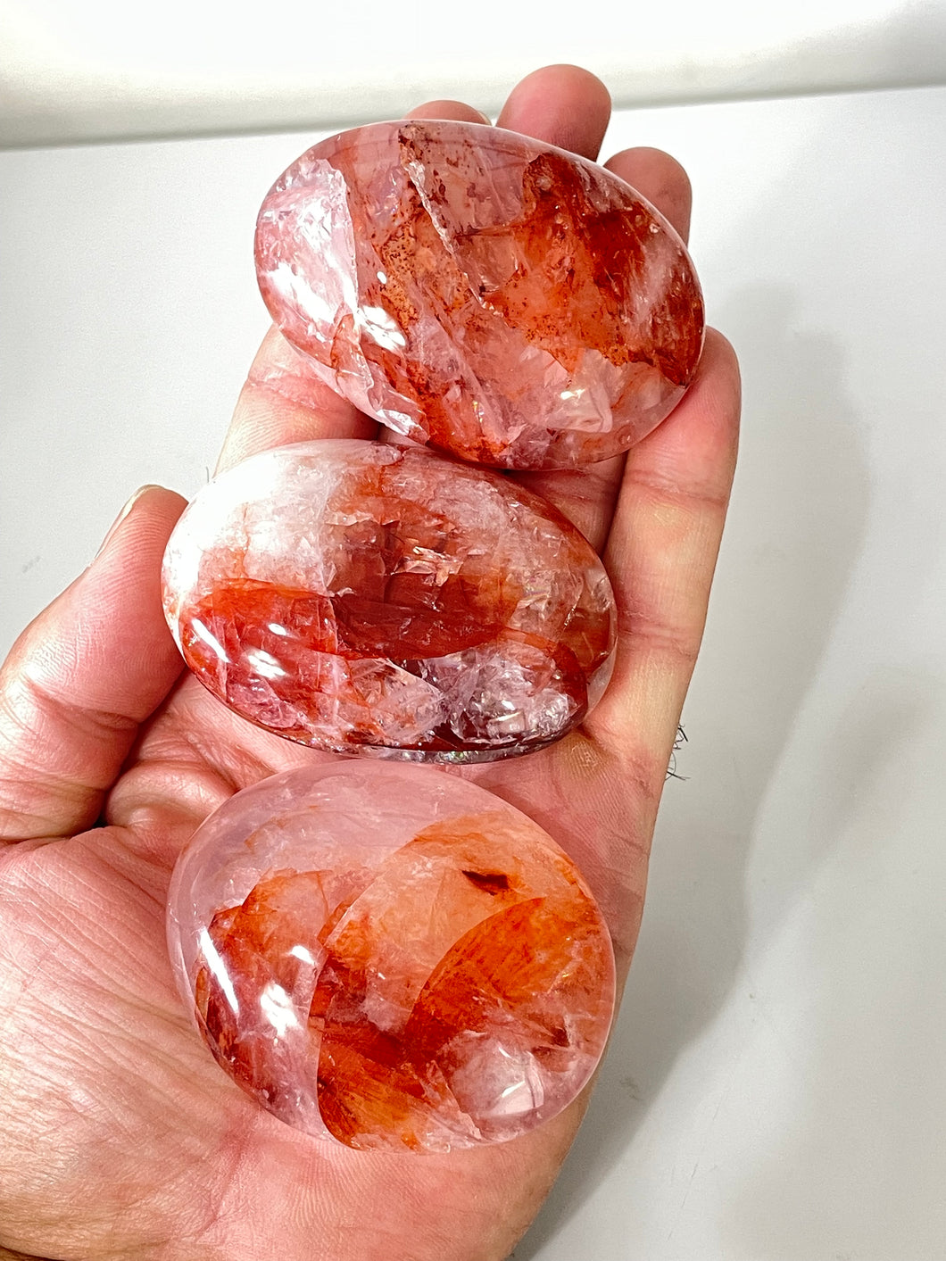 Fire Quartz Palm Stone Natural PS039 x 1