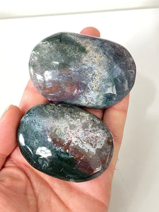 Purple Moss Agate Palm Stone Natural PS040 x 1