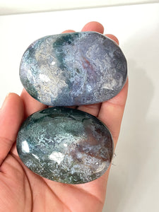 Purple Moss Agate Palm Stone Natural PS040 x 1