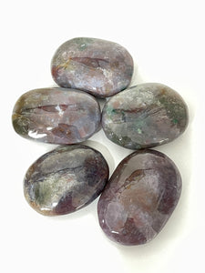 Purple Moss Agate Palm Stone Natural PS041 x 1