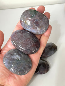 Purple Moss Agate Palm Stone Natural PS041 x 1