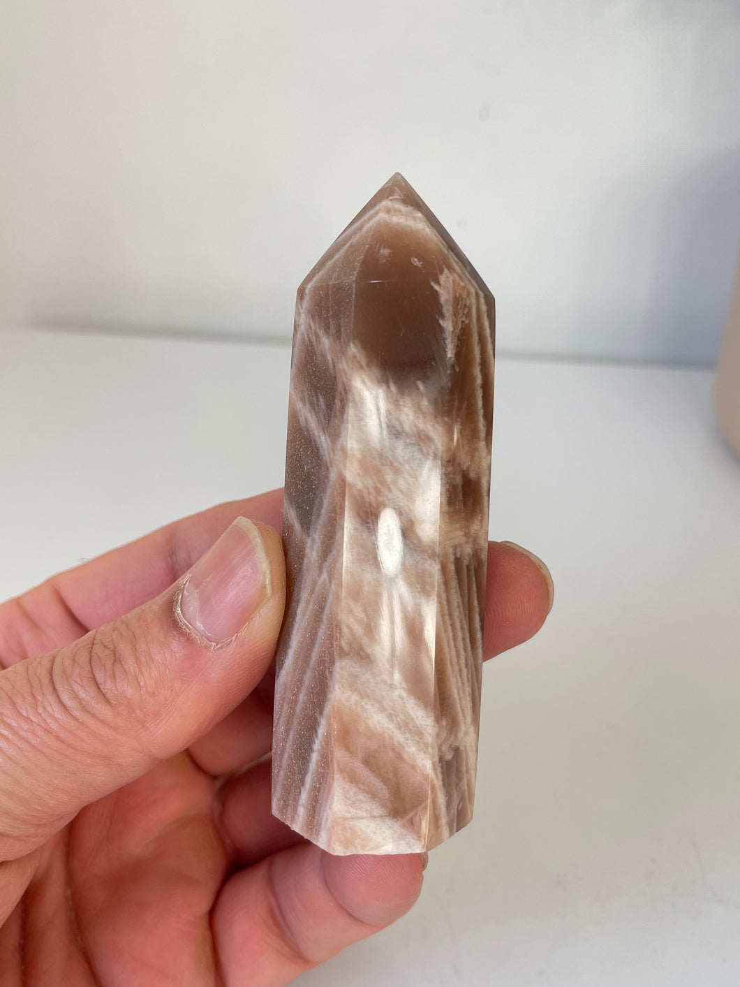 Peach Moonstone Sunstone Tower High Grade T067a