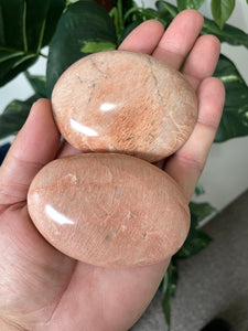 Peach Moonstone Palm Stone Natural (XL) x 1