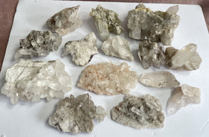 Bulk Lot Himalayan quartz clusters pack of 14, K266