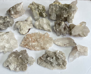 Bulk Lot Himalayan quartz clusters pack of 14, K266