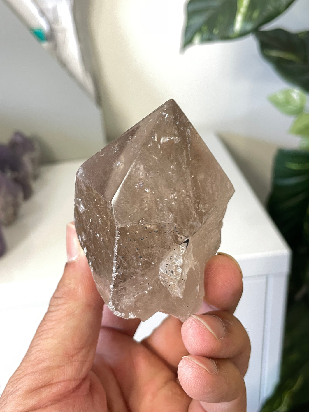 Smoky Quartz Crystal Point Free Standing T964