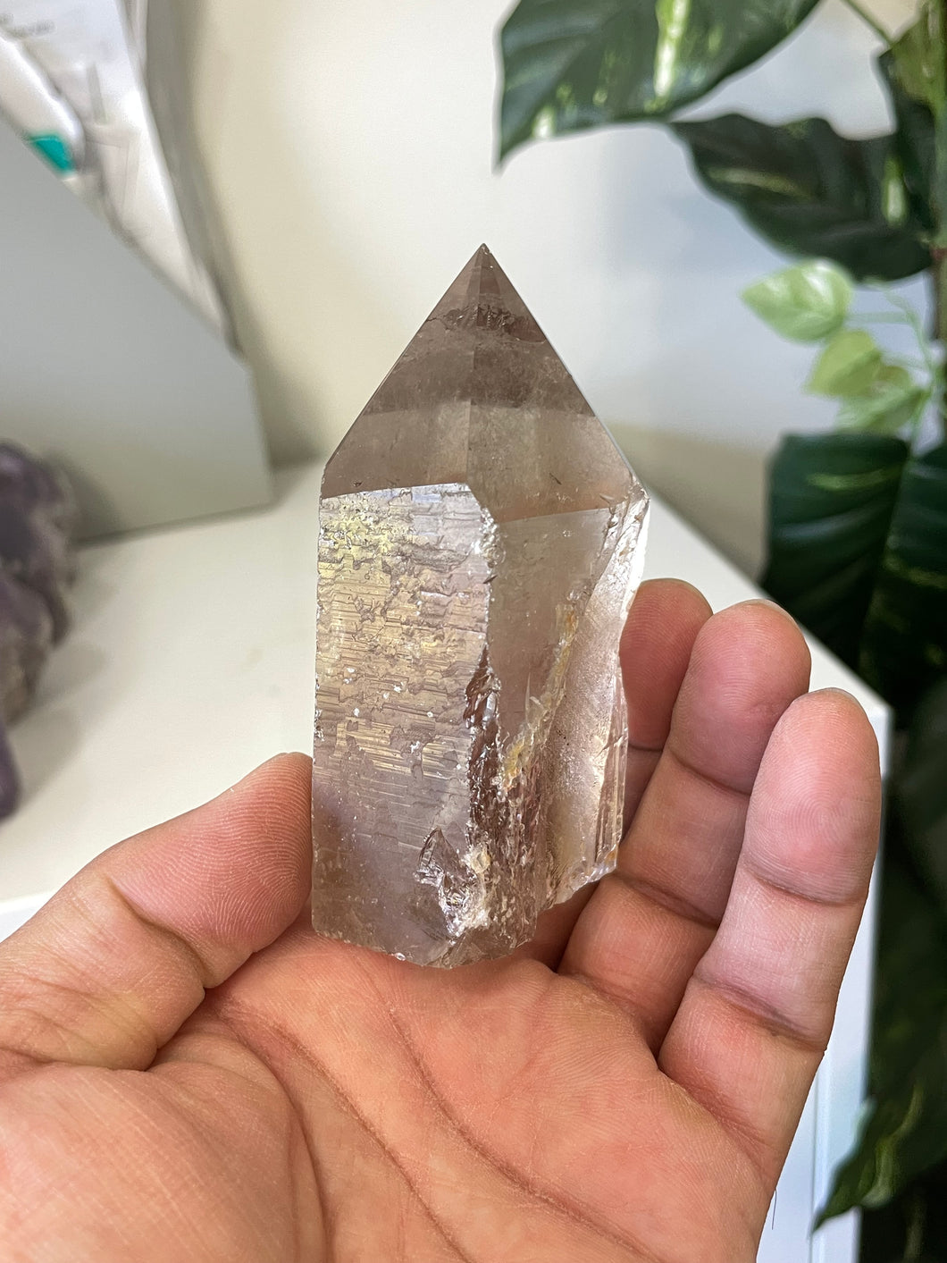 Smoky Quartz Crystal Point Free Standing T968