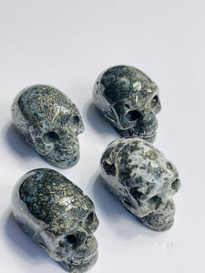 Agate With Pyrite Crystal Skull S095