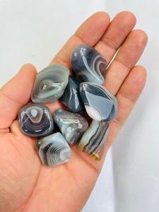 Grey Botswana Agate Tumbled Stones TB055 x 1