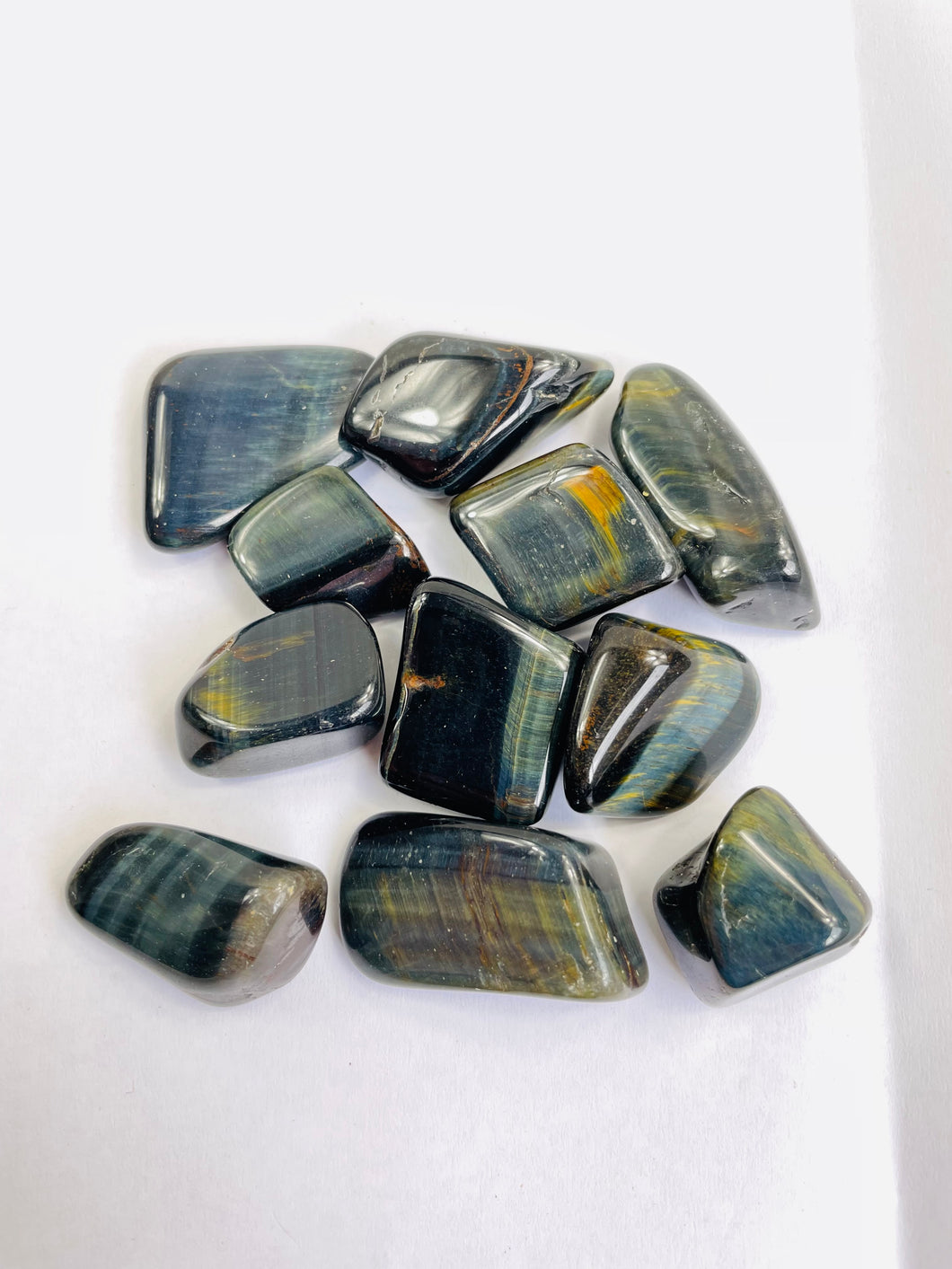 Blue Tiger Eye Tumbled Stones TB052 x 1