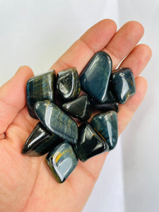 Blue Tiger Eye Tumbled Stones TB052 x 1