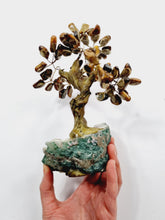 Load image into Gallery viewer, Tiger Eye Gem Tree/Crystal Tree (M) 12 branches, 60 Crystals TR028
