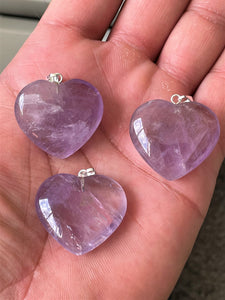 1 x Amethyst crystal Heart Pendant