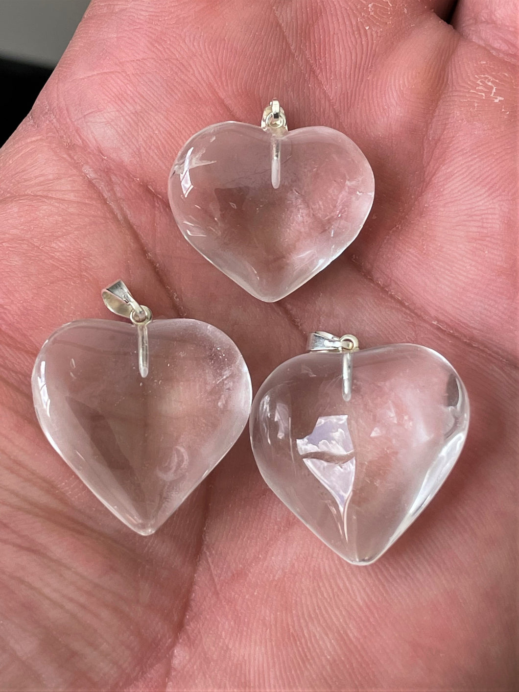 1 x Clear Quartz crystal Heart Pendant