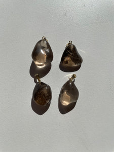 1 x Smokey Quartz Tumbled Crystal Pendant PD023