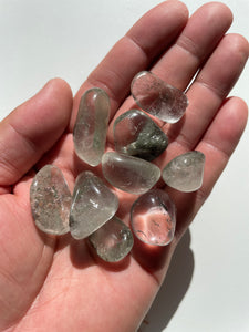 Green Quartz tumbled stone crystal/ mineral x 1 (22-30mm)