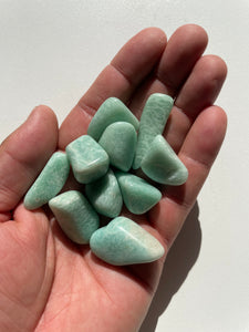 Amazonite tumbled stone crystal/ mineral x 1 (20-30mm) - Crystal King Australia