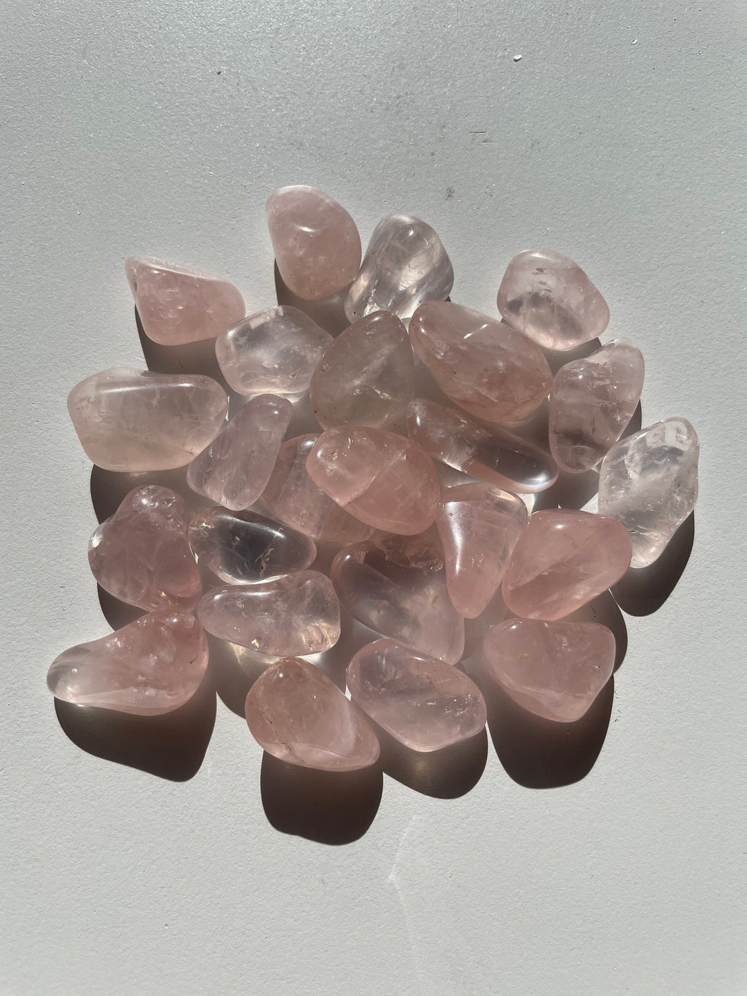 Rose Quartz tumbled stone crystal x 1 (22-30mm) - Crystal King Australia