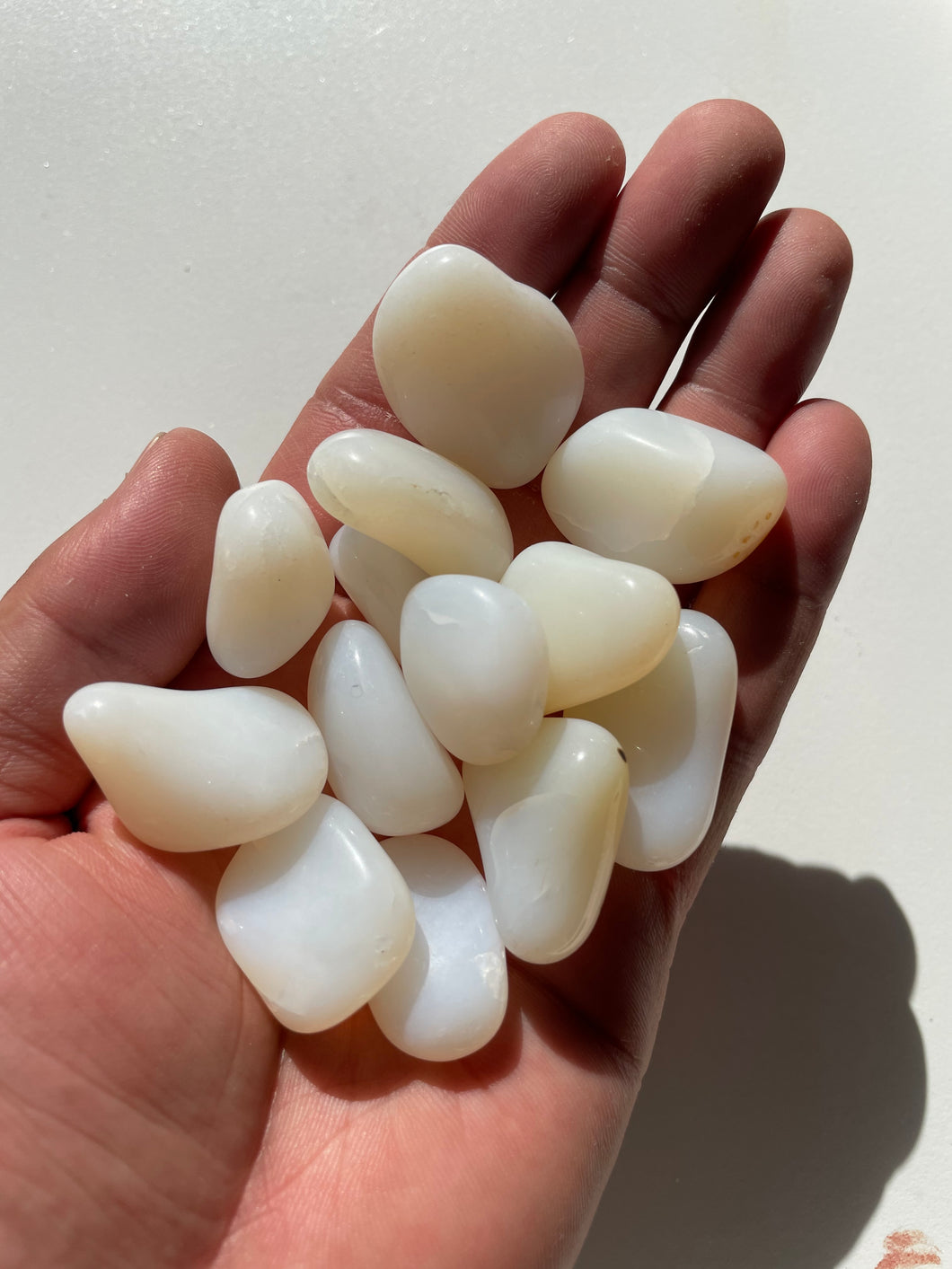 Natural White Opal tumbled stone crystal/ mineral x 1 (22-30mm)