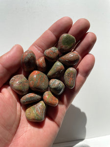 Unakite tumbled stone crystal/ mineral x 1 (22-30mm)