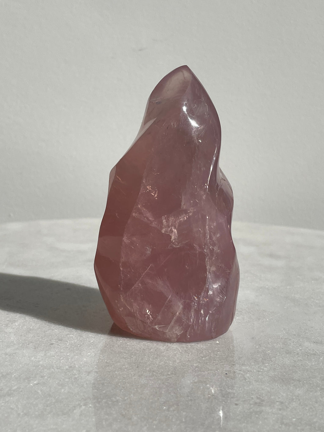 Dark Rose Quartz Flame Natural Crystal FF033