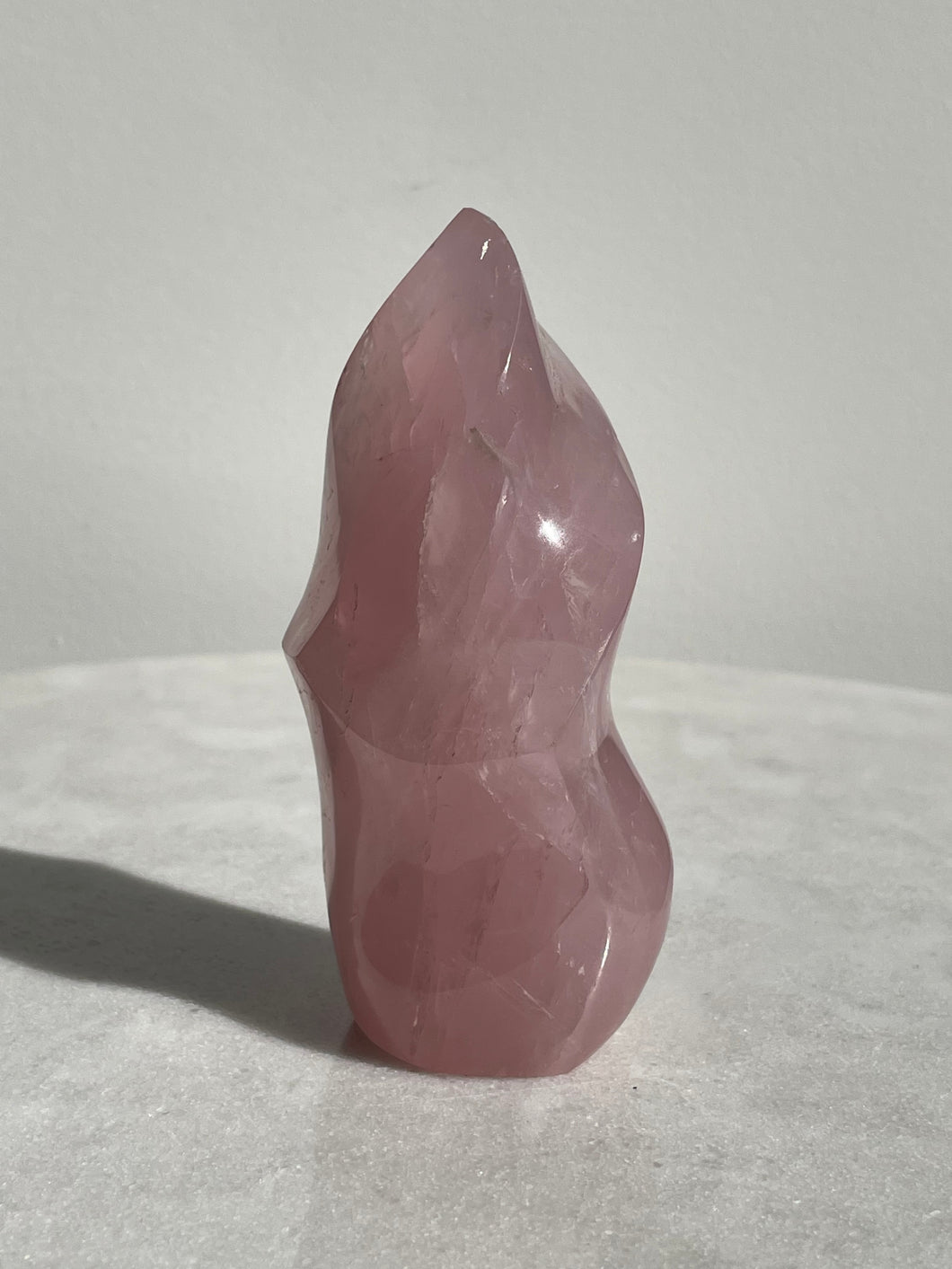 Dark Rose Quartz Flame Natural Crystal FF037